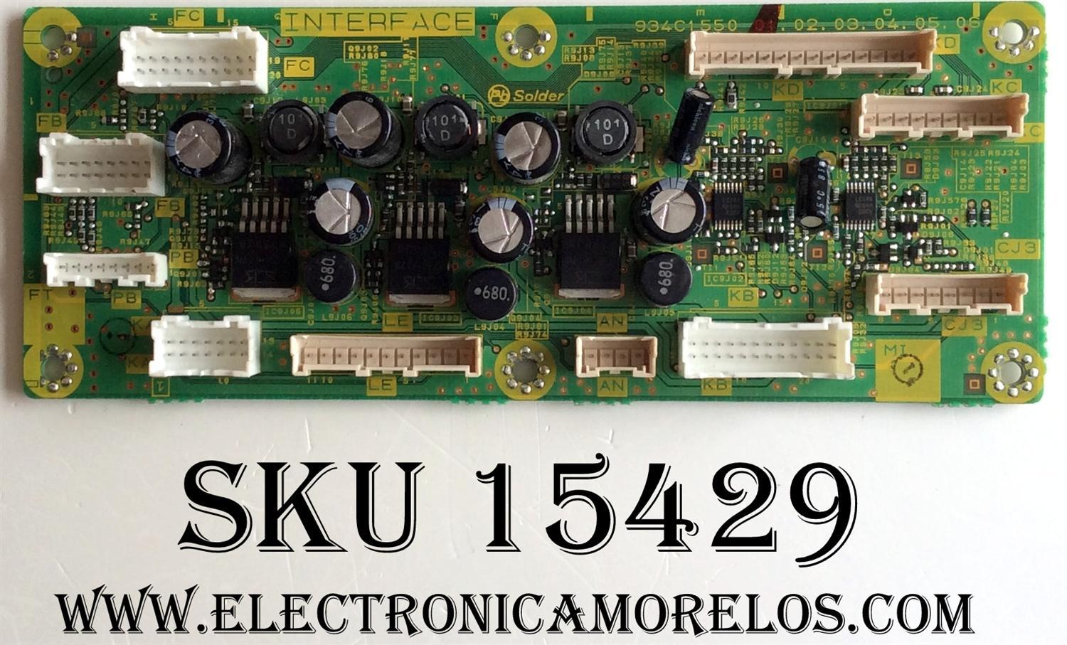 TARJETA INTERFACE / MITSUBISHI 934C155001 / 211A75301 / MODELOS WD-52526 / WD-52528 / WD-62527 / WD-52527 / WD-62526 / WD-62528
