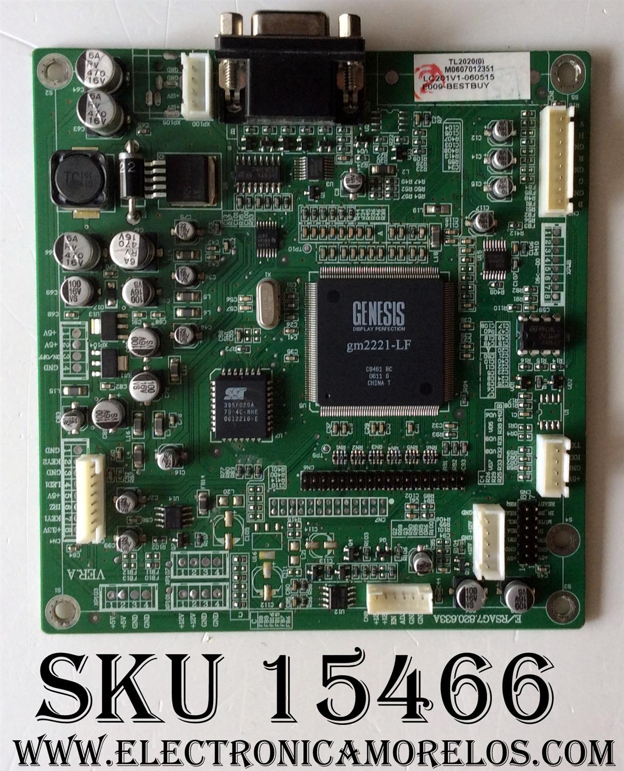 MAIN / HISENSE 107737 / E / RSAG7.820.633A / PANEL LC201V02-(A3)(KB) / MODELOS TL2020 / NS-20LCD	