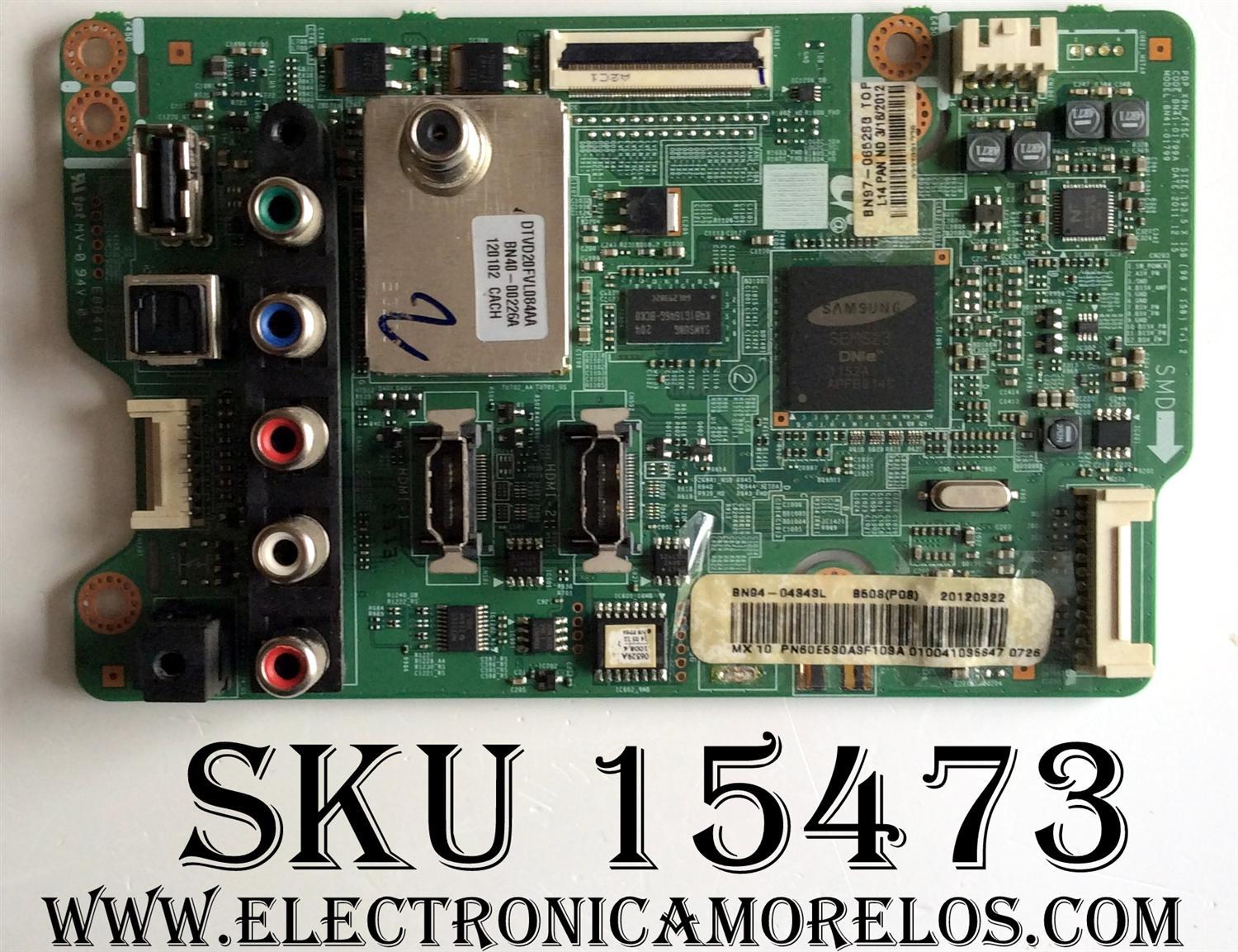 MAIN  PARA TV  SAMSUNG   NUMERO DE PARTE   BN94-04343L / BN41-01799A / BN97-06528B / PARTES SUSTITUTAS BN94-06039D / BN96-20966A / BN96-24578A / PANEL S60FH-YB02 / S60FH-YD02 / MODELOS PN60E530A3F / PN60E530A3FXZA TS02