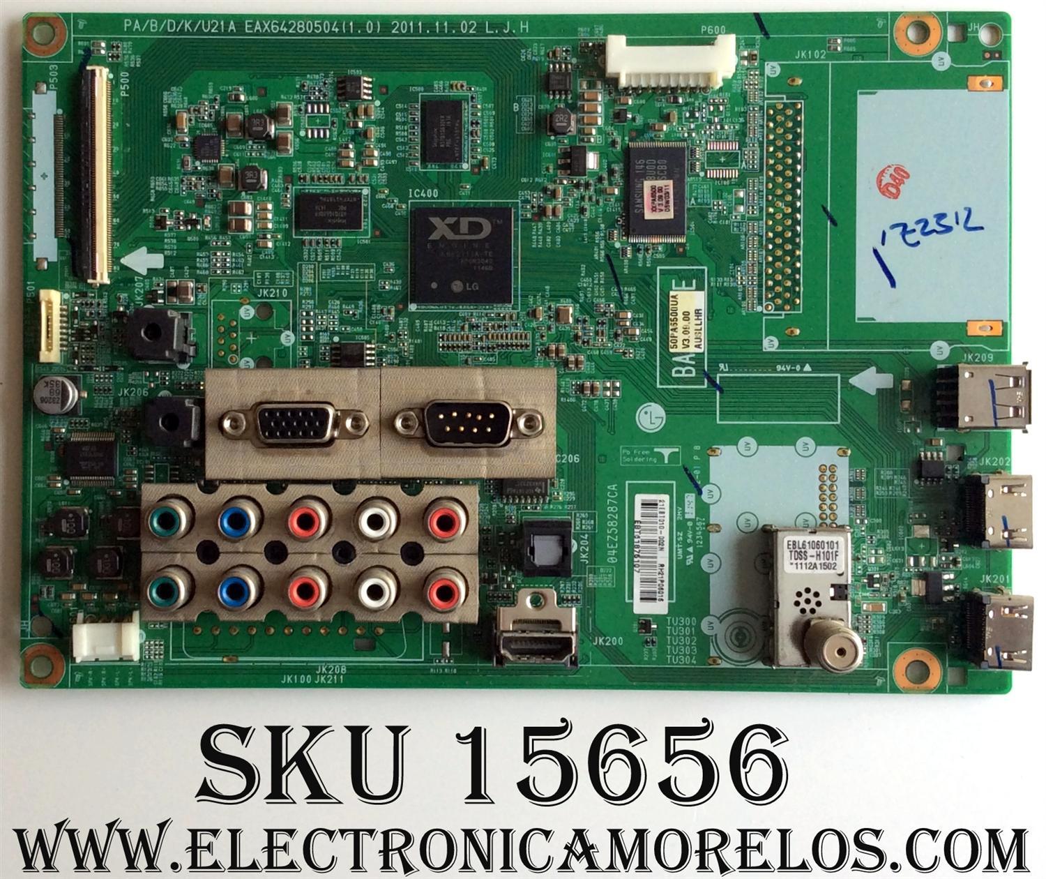 MAIN / LG EBT61875107 / EAX64280504(1.0) / SUSTITUTAS EBR74988101 / EBT61875109 / MODELO 50PA6500-UA.AUSLLHR / PANEL PDP50R4000	