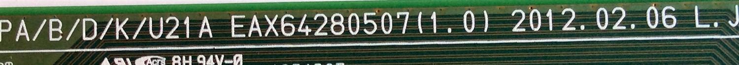 MAIN LG / EBT61855005 / EAX64280504 (1.0) / MODELOS 60PA6500-UA AUSLLHR / 60PA6550-UF AUSLLHR / PANEL PDP60R40000 - Imagen 2