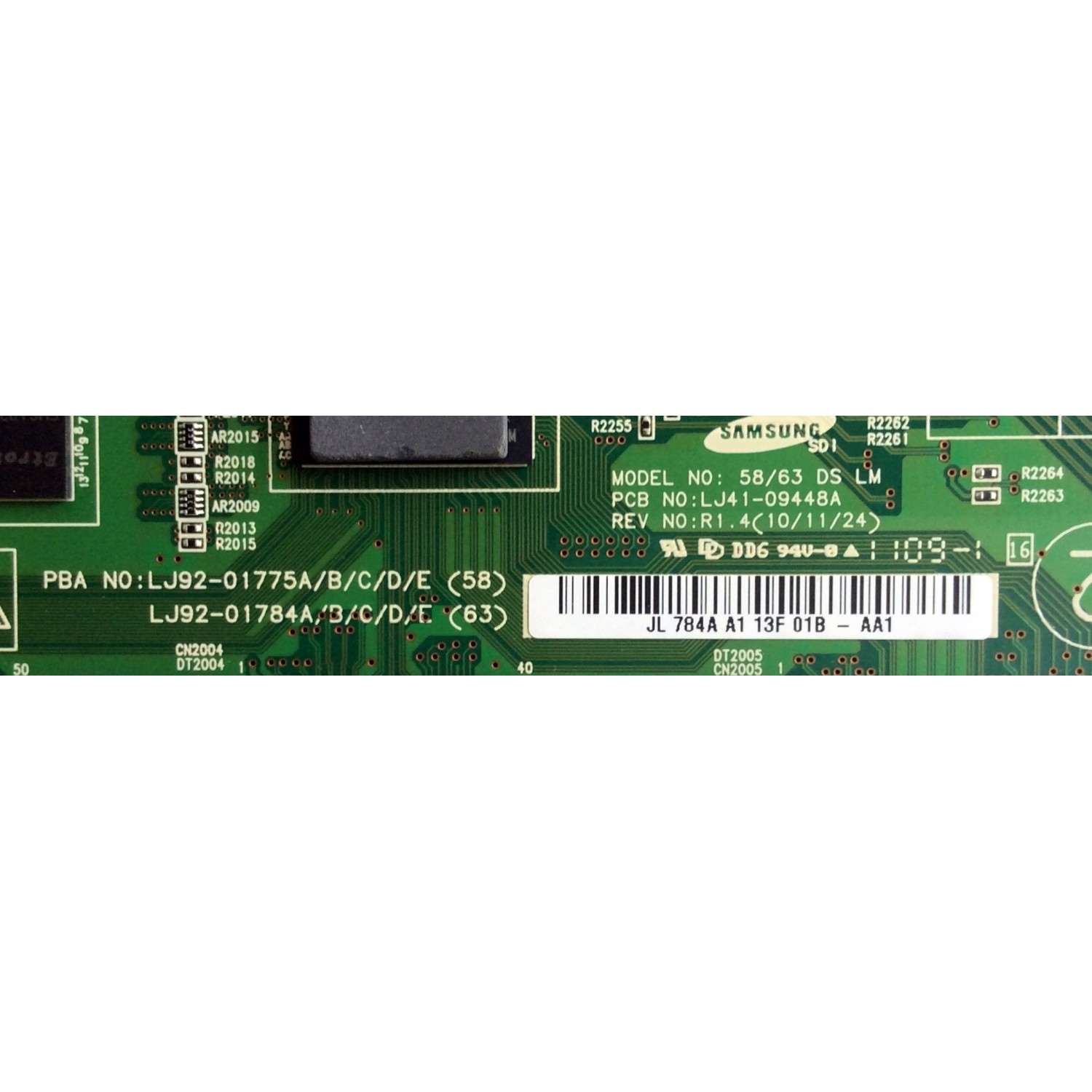 MAIN LOGICA / SAMSUNG 784A / LJ92-01784A / LJ41-09448A / REV:R1.4 / PARTE QUE PUEDE SER COMPATIBLE LJ92-01784B / PANEL'S S63FH-YB06 / S58FH-YB06 MODELOS PN64D7000FFXZA I201 / PN64D8000FFXZA I101 / PN59D8000FFXZA Y504 - Imagen 2