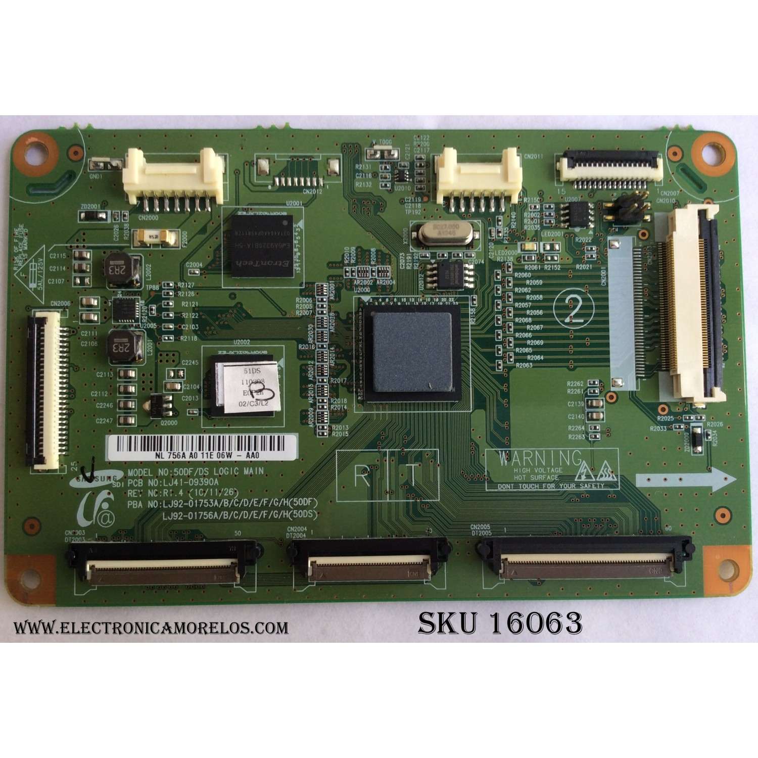 MAIN LOGICA/ SAMSUNG BN96-16527A / LJ41-09390A / LJ92-01756A / 756A / PANEL S50FH-YD08-S50FH-YB09 / MODELOS PN51D7000FFXZA / PN51D6500DFXZA / PN51D6900DFXZA / PN51D8000FFXZA N101 / PN51D8000FFXZA N202	