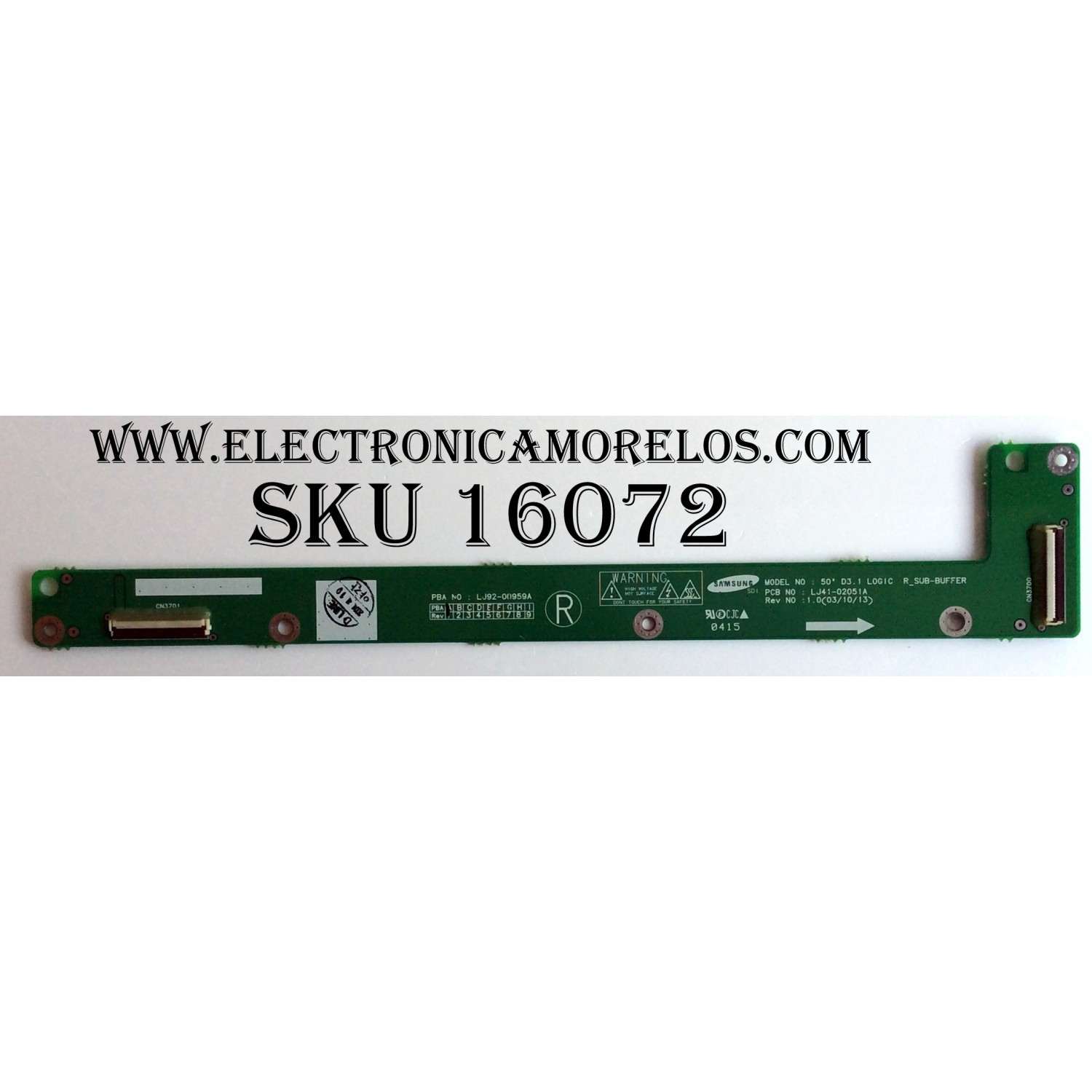 R-BUFFER / SAMSUNG LJ92-00959A / LJ41-02051A / A1 / 996500025127 / MODELOS 50PF9956 / 37 / 50PF9966 / 37  / 50PF9986 / 37 / PLA-504 / HPP5071X / XAA / P50BSAT