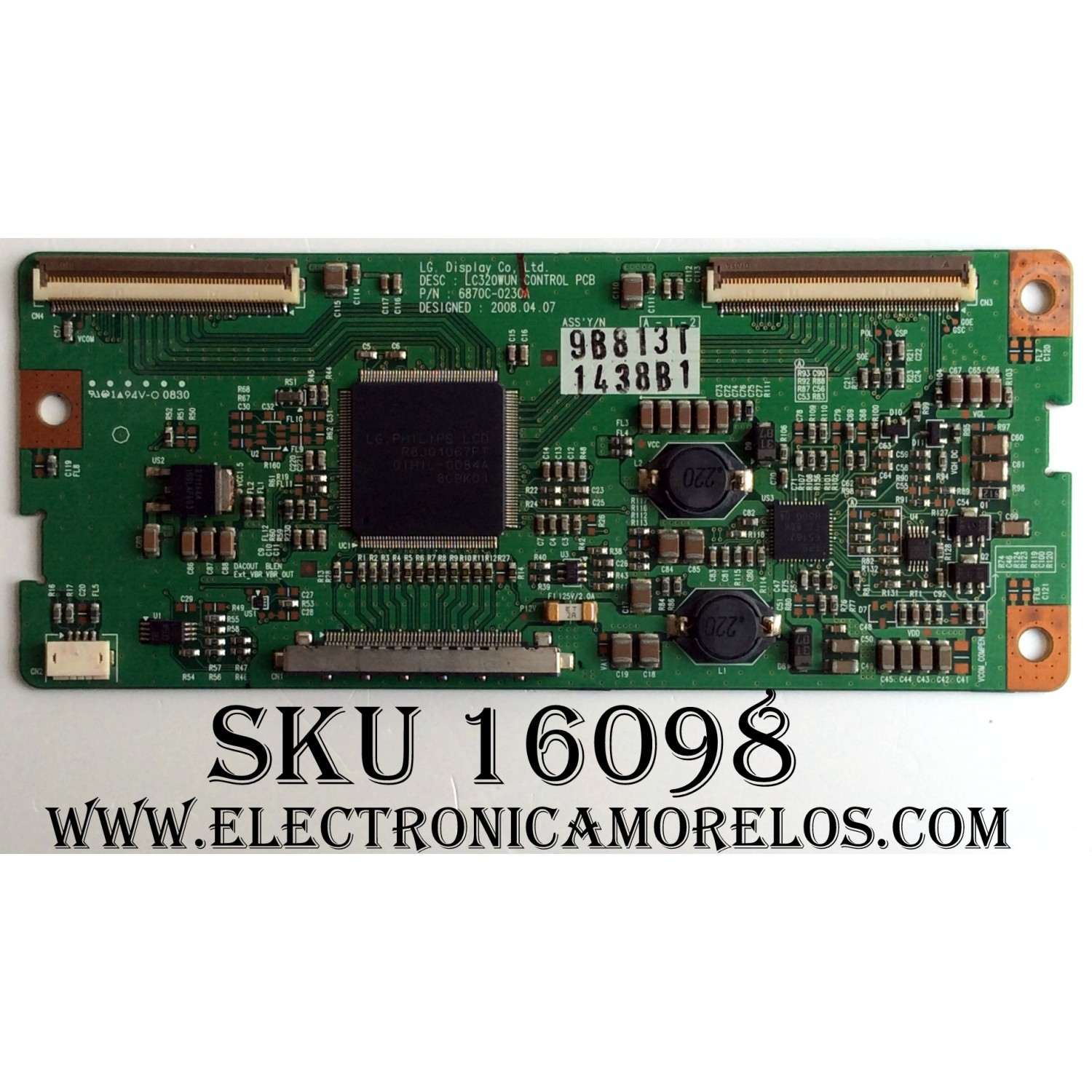 T-CON / LG / VIZIO 1438B / 6871L-1438B / 6870C-0230A / 0940-0000-1400 / PANEL LC370WUE (SB)(A1) / LC320WUN (SA)(A1) / MODELOS E322VL / VOJ320F1A / VO32LFHDTV10A