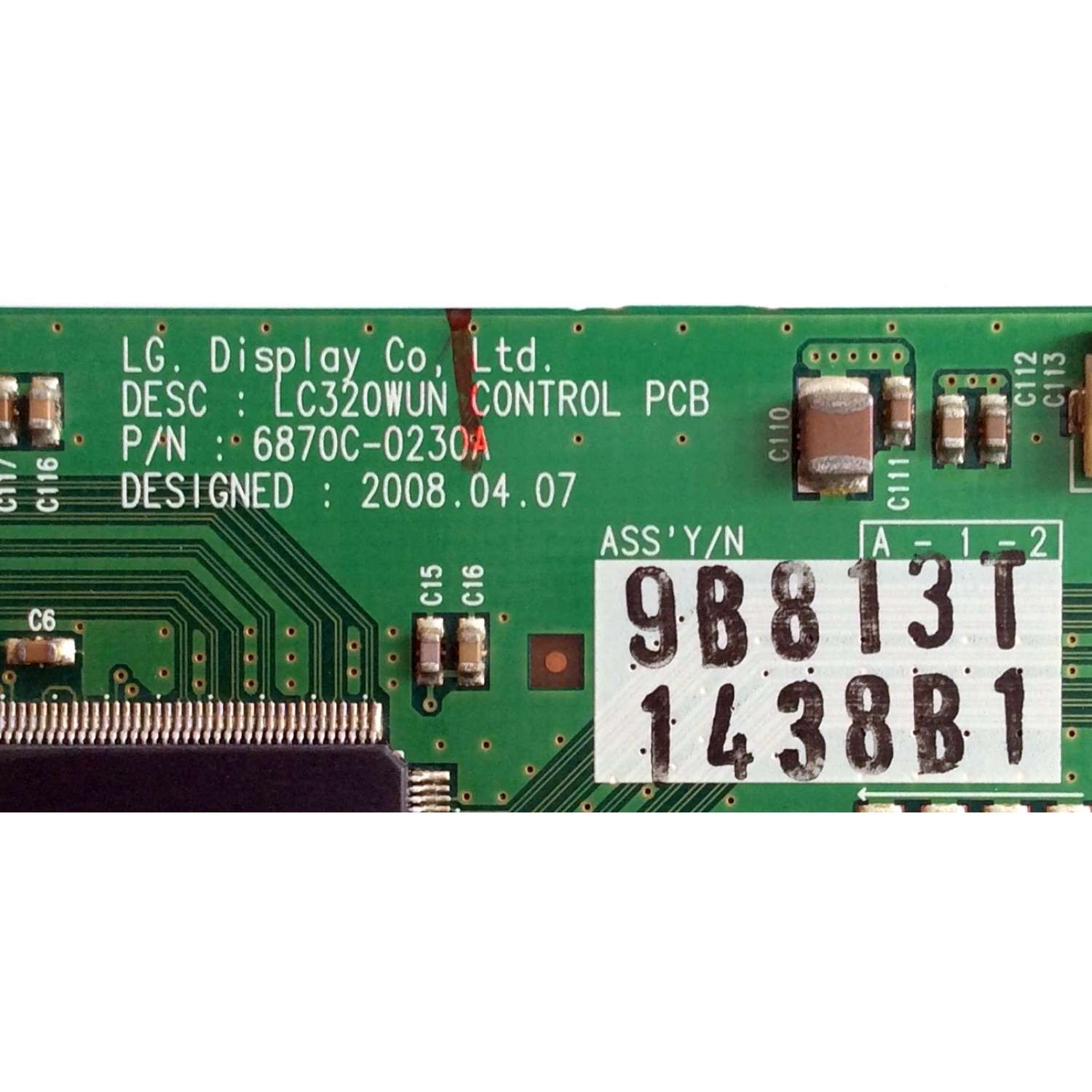 T-CON / LG / VIZIO 1438B / 6871L-1438B / 6870C-0230A / 0940-0000-1400 / PANEL LC370WUE (SB)(A1) / LC320WUN (SA)(A1) / MODELOS E322VL / VOJ320F1A / VO32LFHDTV10A - Imagen 2