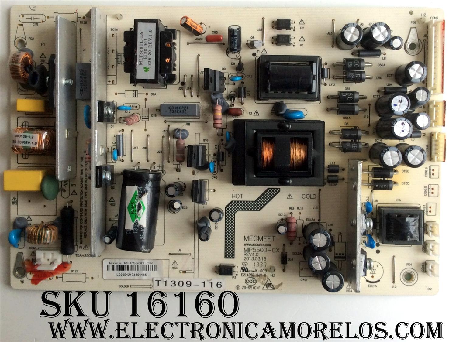FUENTE DE PODER / PIXEL MIP550D-CX / MIP550D-CX REV:1.0 / E214852 / MODELO LE-50D1	