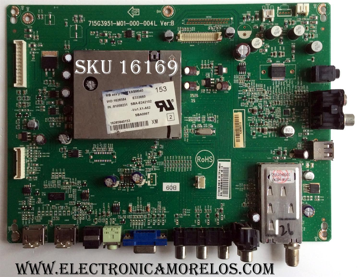 MAIN / VIZIO TXACB2K012 / TXACB2K01206 / CBPFTXACB2K012 / 715G3951-M0D-000-004L / TXACB2K01204 / TXACB2K01207 / TXACB2K01209 / PANEL TPT260B2-L01 REV:C1C / MODELO VA26LHDTV10T LTMXDAFLLTMXDAFL