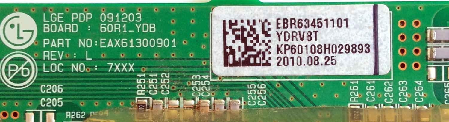 BUFFER YDRVBT / LG EBR63451101 / EAX61300901 / REV:L / PANEL PDP60R10000 / MODELOS 60PK540-UE AUSLLJR / 60PK250-UA AUSLLJR / 60PK540-UE AUSLLUR / 60PK550-UD AUSLLJR / 60PK750-UA AUSLLUR / 60PK950-UA AUSLLJR / 60PK200-UA AUSLLHR / 60PK550C-UD AUSLLJR - Imagen 2