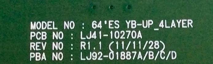 BUFFER UPPER / SAMSUNG BN96-22032A / LJ92-01887A / 887 A1 / LJ41-10270A / PANEL S64FH-YD01 / S64FH-YB01 / S64FH-TB01 / MODELOS PN64E550D1FXZA TW02 / PN64E7000FFXZA TW02 / PN64E8000GFXZA TW02 - Imagen 2