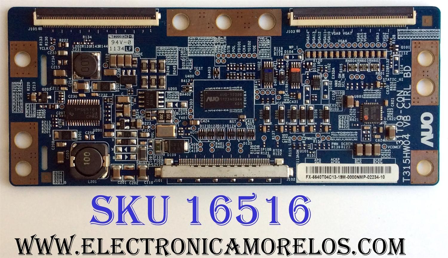 T-CON / SAMSUNG BN81-06005A / 55.40T04.C13 / 5540T04C13 / T315HW04 / 31T09-C0N / PANEL T400HW03 V.7 / MODELOS LN40D550K1FXZA / VR-4090 TW-65411-A040G	