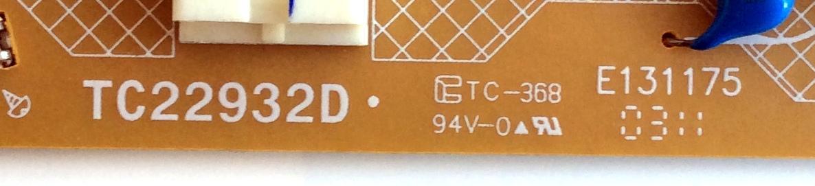 FUENTE DE PODER / TOSHIBA 75022759 / PA-3201-01TS-LF / TC22932D / 787902 / PANEL T460HF02 V.0 / MODELOS 42SL417U / 42TL515U / 46SL417U / 46UL610U - Imagen 2