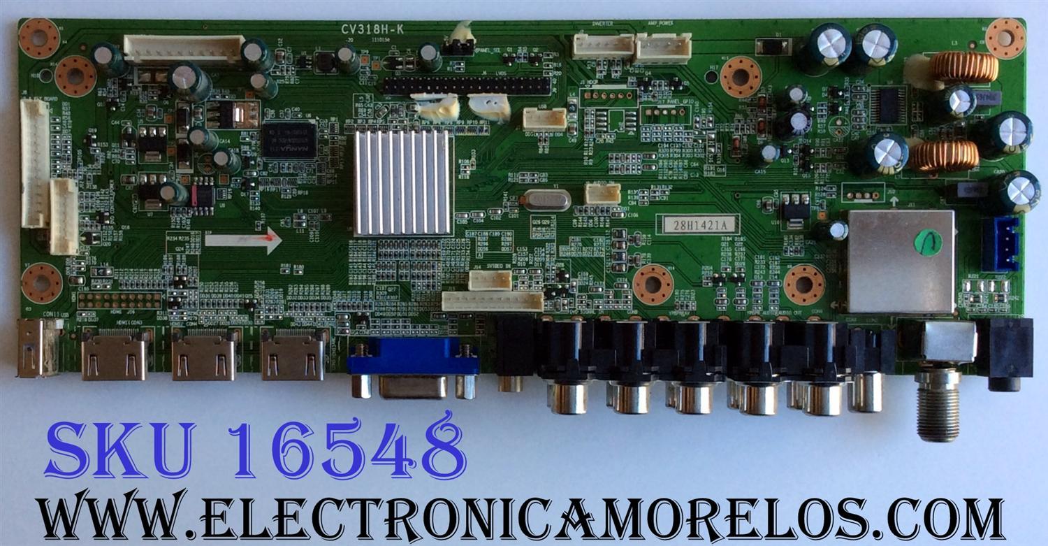 MAIN / ELEMENT 28H1421A / SY13357-5 / CV318H-K / 1.01.52.06105 / 890-M00-03N06 / 20120903X002681 / PANEL T320B6-P01-C06 VER.E7  / MODELO ELCFW329
