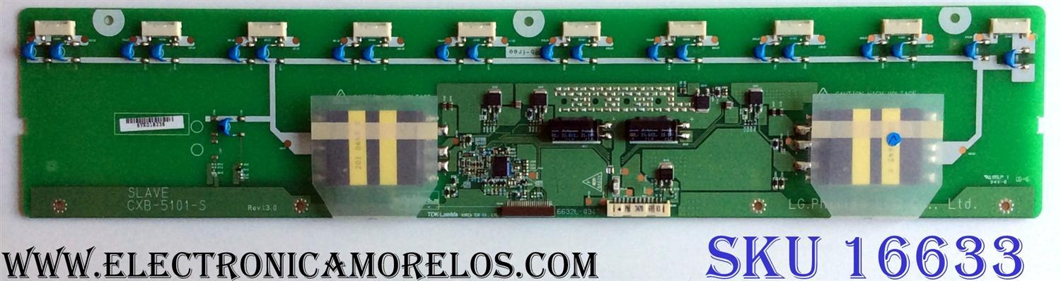 BACKLIGHT INVERTER SLAVE / AKAI 6632L-0347B / CXB-5101-S / SLAVE REV:3.0 / PANEL LC420WU1 (SL)(B1) / MODELO LCT42Z7TAP
