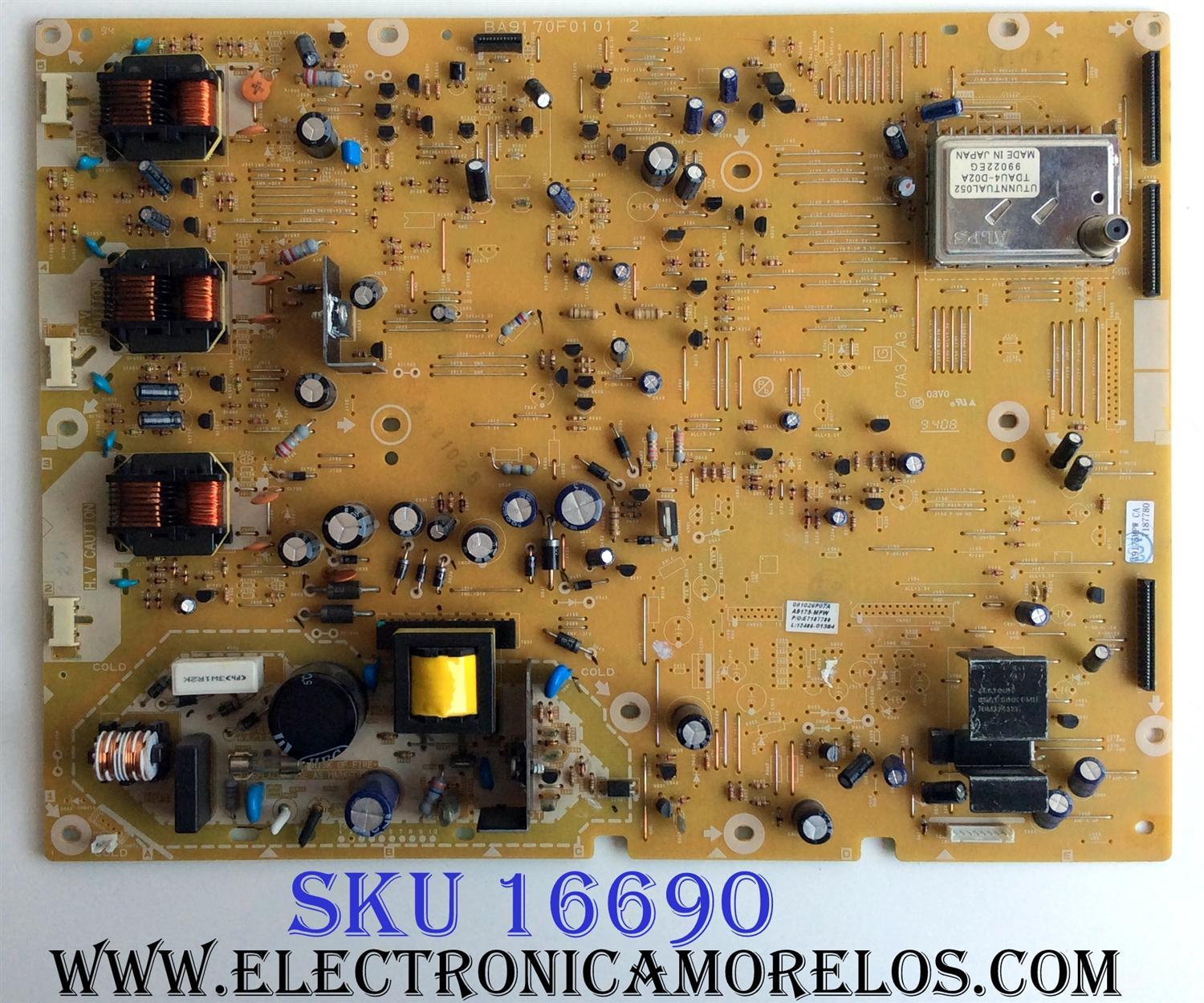 FUENTE DE PODER / PHILIPS A9175MPW / BA9170F0101 2 / A9175-MPW / PANEL UH22MXA / MODELO 22PFL3504D/F7