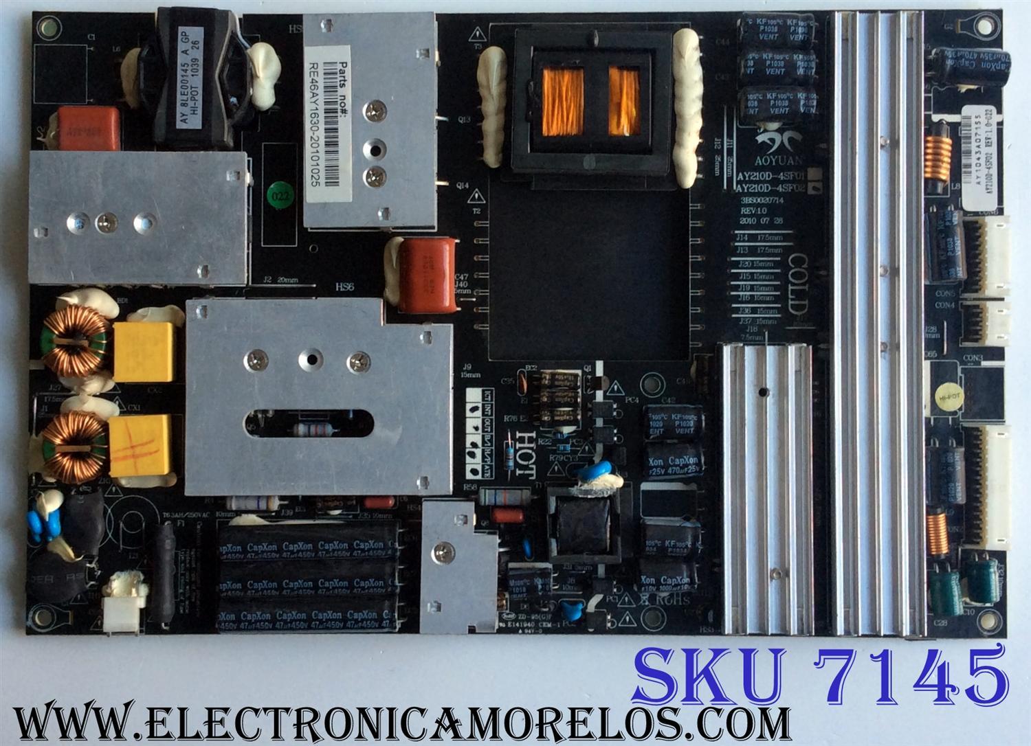 FUENTE DE PODER / RCA RE46AY1630 / AY210D-4SF02 / 3BS0020714 / E141940 / PANEL V420H2-L01 / MODELOS LED42A45RQ / LED42A55R120Q