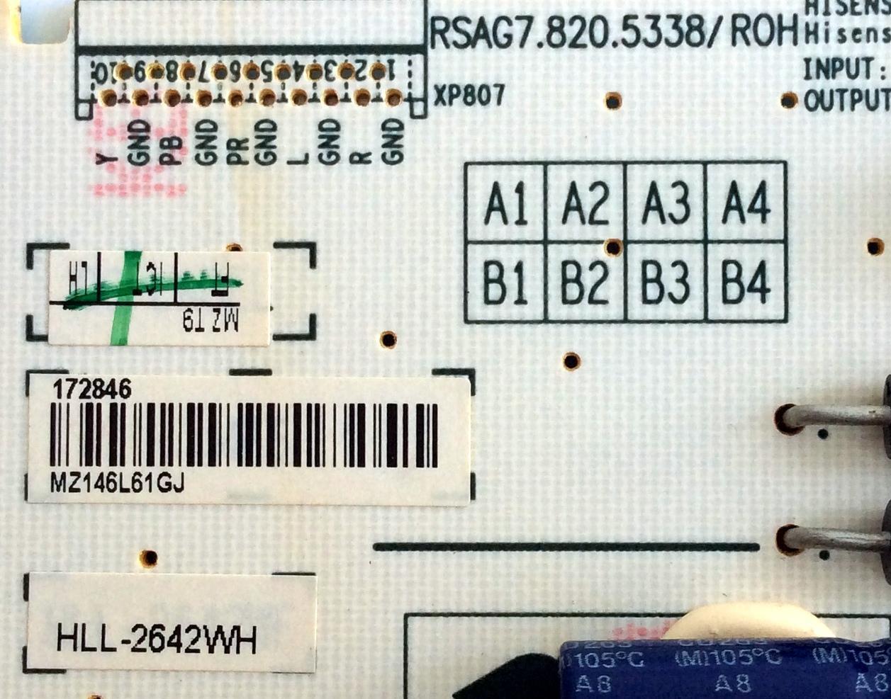 FUENTE DE PODER / HISENSE 172846 / RSAG7.820.5338/ROH / HLL-2642WH / CQC03001003024 / PANEL CQC03001003024 / MODELO 32K20DW 32J1424 - Imagen 3