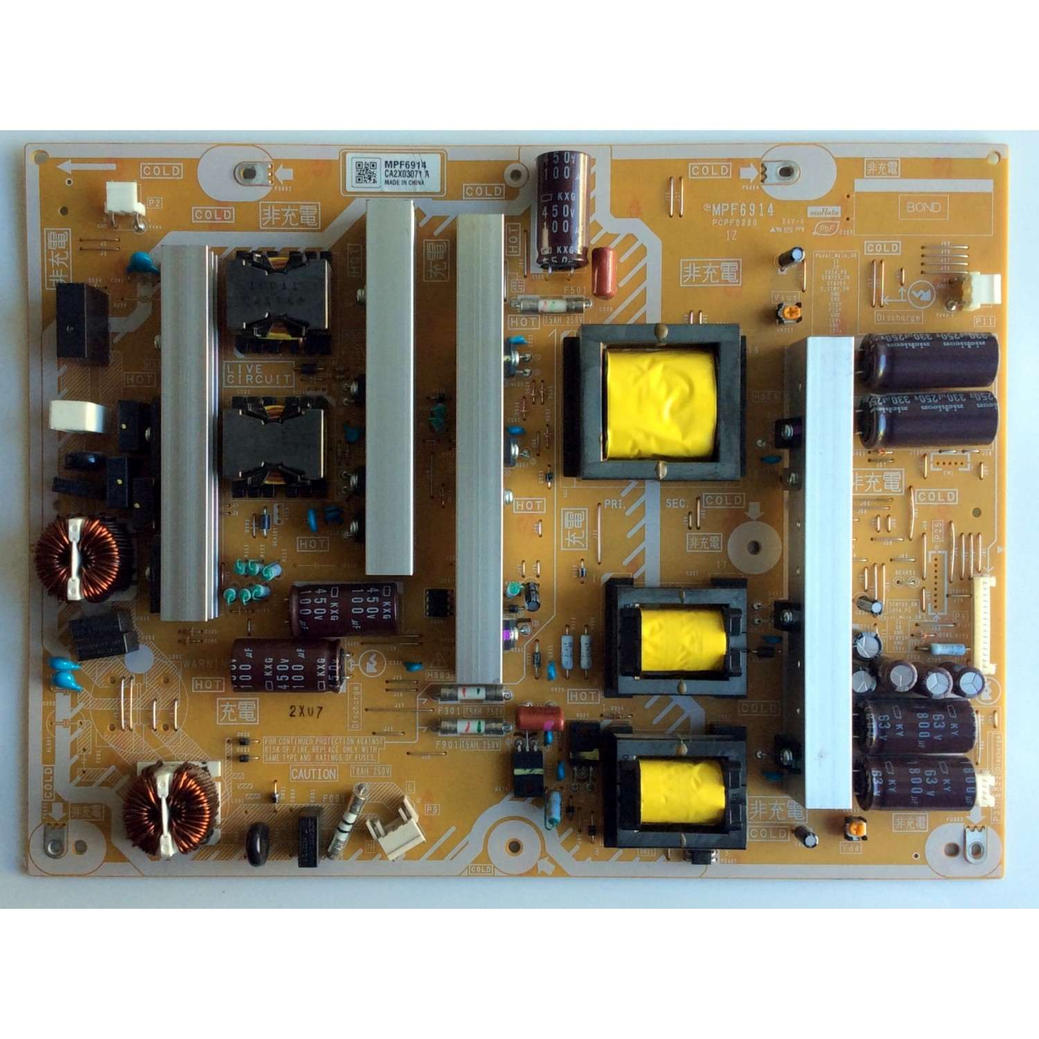 FUENTE DE PODER / PANASONIC N0AE6KL00012 / MPF6914 / PCPF0290 / CA2Y04415 A / PANEL´S MC140FU1521 / MC153FJ1531A / MODELOS TC-P55UT50 / TC-P60UT50 / TC-P60ST50 / TC-P65ST50