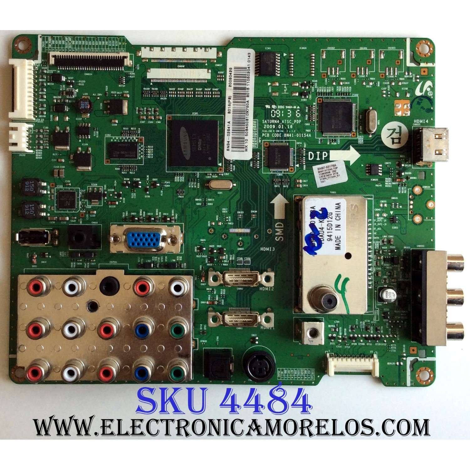MAIN PARA TV SAMSUNG / NUMERO DE PARTE BN94-02841A / BN41-01154A / BN97-03176A / BN9402841A / PARTE SUSTITUTA BN96-12433A / PANEL S50HW-YB04 / MODELO PN50B450B1DXZA
