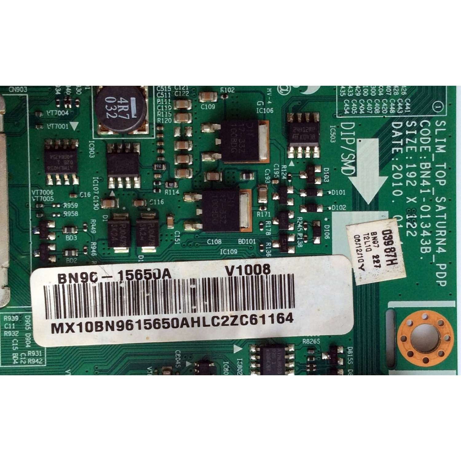 MAIN / SAMSUNG BN96-15650A / BN41-01343B / BN97-03987H / PARTES SUSTITUTAS BN94-03252F / BN96-14709A / BN96-14709B / PANEL S50HW-YD13 / S50HW-YB06 / MODELOS PN50C450B1DXZA / PN50C450B1DXZC / PN50C450B1DXZA NY02 - Imagen 2