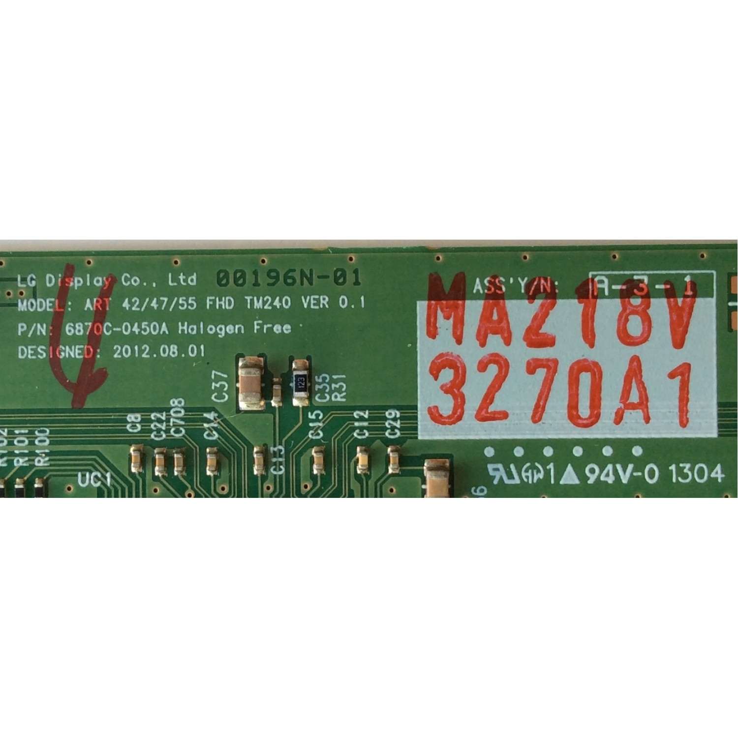 T-CON PANASONIC  / 6871L-3270A / 6870C-0450A / 3270A / PANEL LC500EUD (FF)(F1) / PARTES SUSTITUTAS 6871L-3270B  / 6871L-3339A / MODELO TC-L50ET60 - Imagen 2