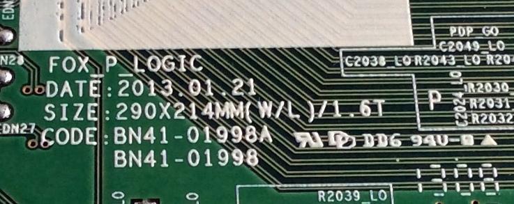 MAIN PARA TV SAMSUNG / NUMERO DE PARTE BN94-06205A / BN41-01998A / BN97-06633C / PANEL S51FH-YE02 / S51FH-YB04 / MODELO PN51F8500AFXZA UW01 - Imagen 2