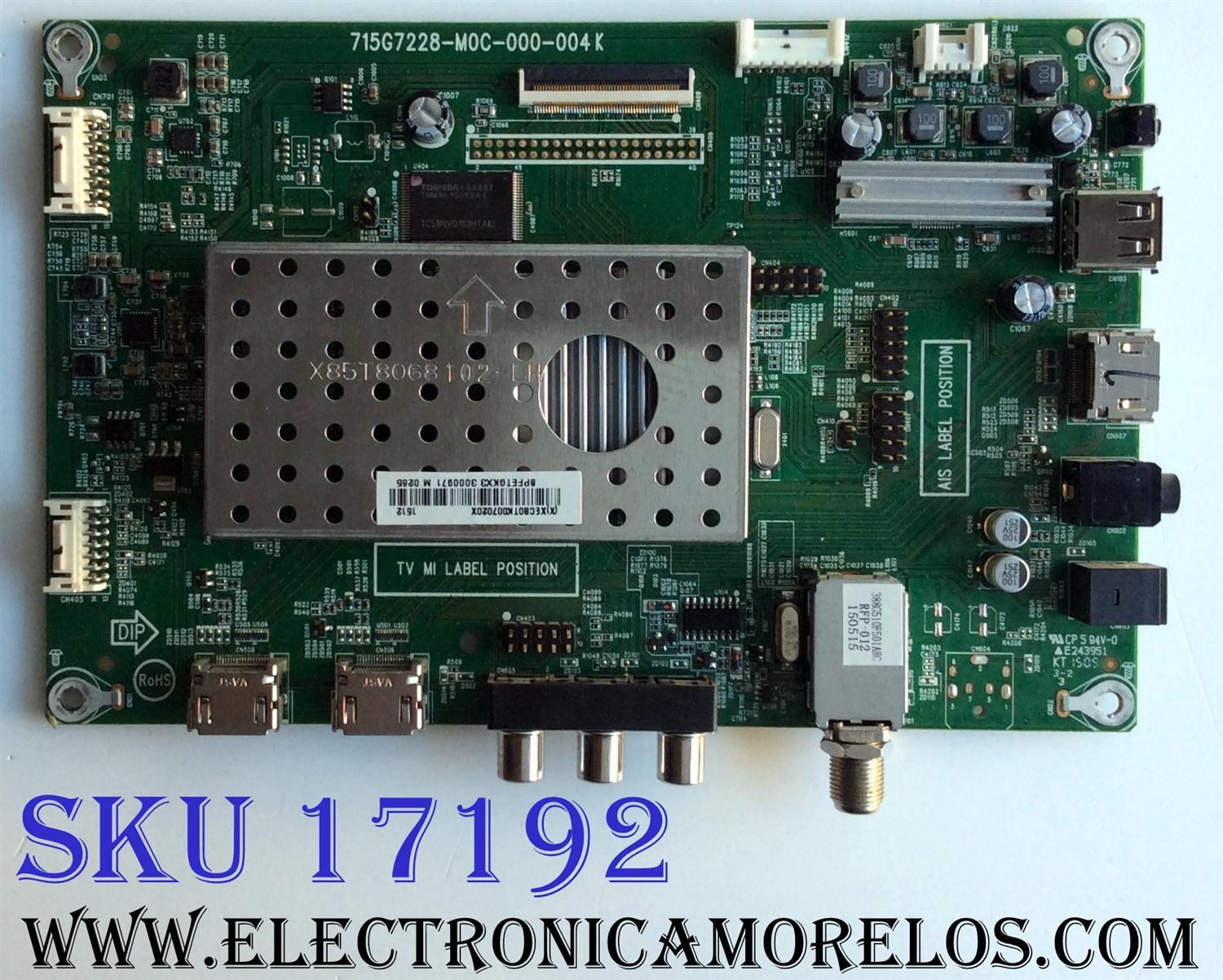 MAIN / BEST BUY / SHARP XECB0TK007 / 715G7228-M0C-000-004K / XECB0TK0070 / XECB0TK007020X / PANEL TPT500J1-HVN07.U REV:S600B / MODELO LC-50LB371U