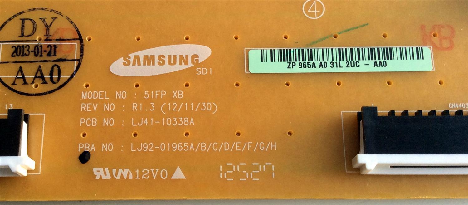 X-BUFFER / SAMSUNG LJ92-01965A / LJ41-10338A / 965A A0 / 965 AA0 / PANEL S51FH-YE02 / S51FH-YB04 / MODELO PN51F8500AFXZA UW01 - Imagen 2