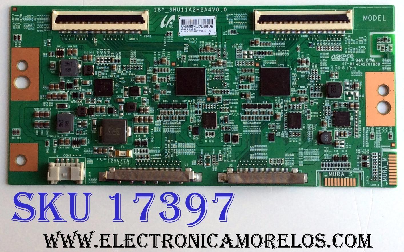 T-CON / SONY 1-897-228-12 / 18Y_SHU11A2H2A4V0.0 / LMY550FF04-A / 40854J / LJ94-40854J / MODELOS XBR-55X900F / XBR-55X907F / XBR-55X905F