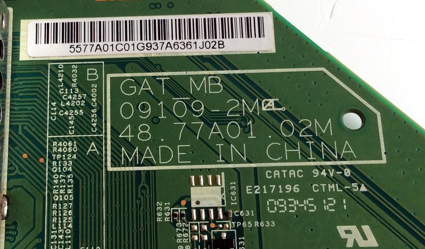 MAIN / TOSHIBA 55.77A01.C01 / 5577A01C01G937A / 48.77A01.02M / GAT_MB / 09109-2M / PANEL T260XW02 VP / MODELO 26LV610U-T - Imagen 2