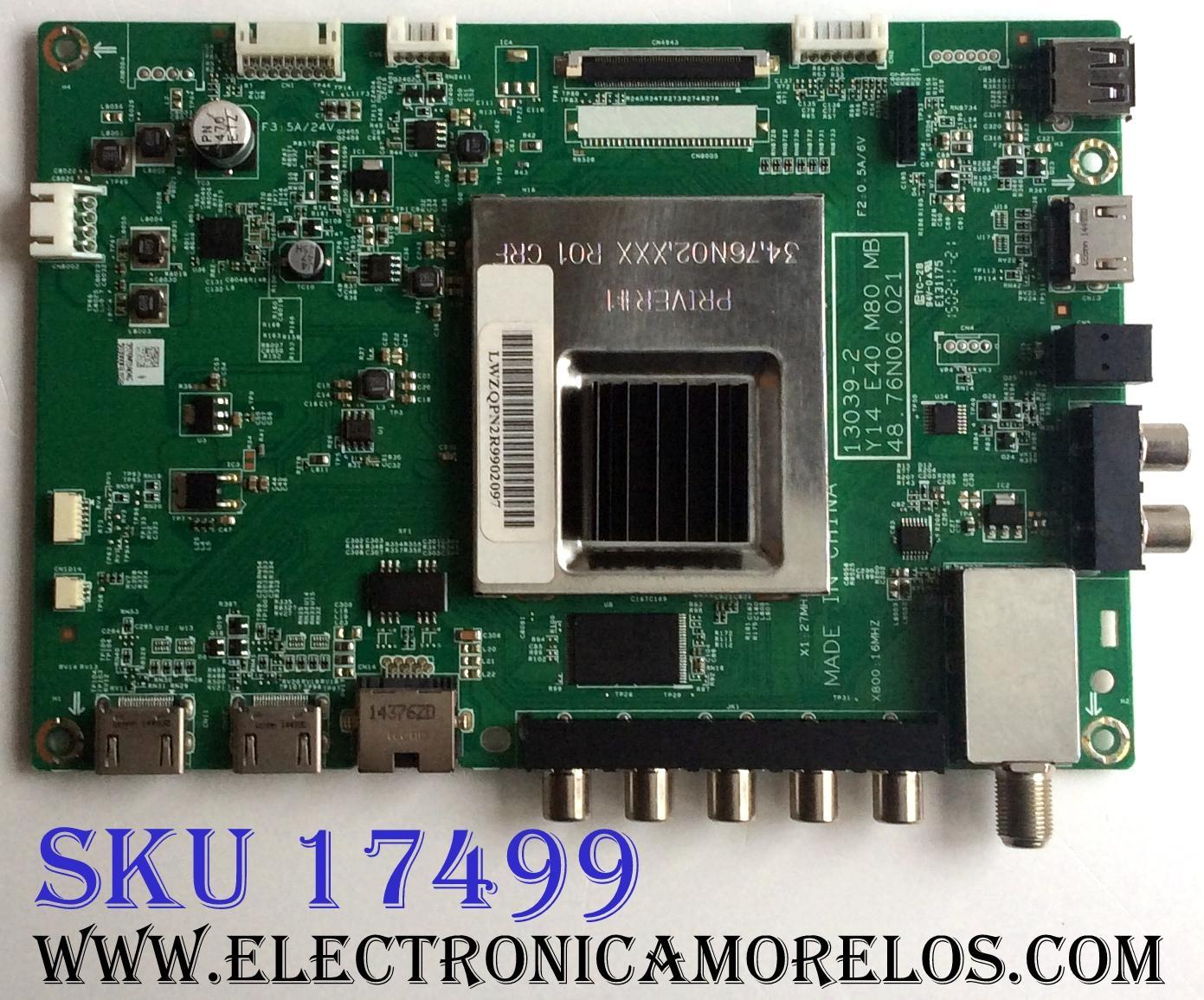 MAIN / VIZIO 55.76N01.A04 / 48.76N06.021 / 5576N01A04 / 5576N01A04G / 13039-2 / PANEL LSC400HM09 / MODELO E400I-B2