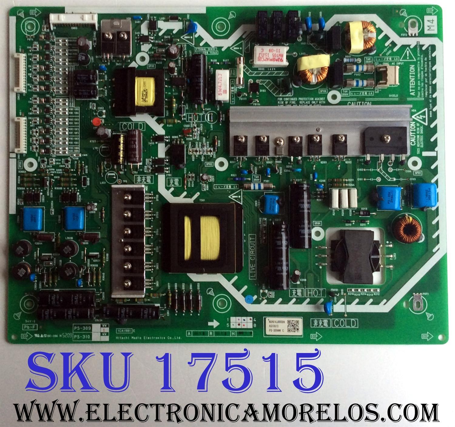 FUENTE DE PODER / PANASONIC N0AE4JJ00004 / PS-309WWC / AS10573 / PS-309WW / 1CA1981 E / PANEL LC370EUH (SC)(A4) / MODELO TC-L37D2