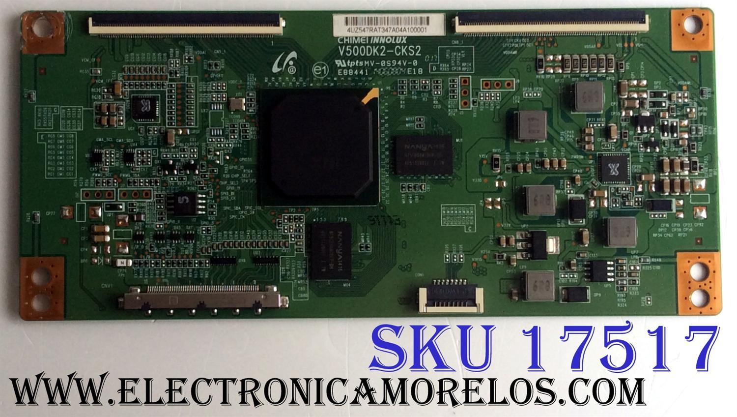 T-CON / VIZIO 4U.Z547.RAT / 4UZ547RAT / V500DK2-CKS2 / E88441 / 4UZ547RAT347A04A100001 / PANEL TPT500DK-QS1 REV:SC1E / MODELO P502ui-B1E LTY6RKBQ
