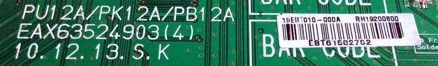MAIN / LG EBT61582702 / EAX63524903(4) / 19EBT010-000A / EAX63524903 / PANEL PDP60R30000 / MODELO 60PZ950-UA / 60PZ950-UA AUSZLHR - Imagen 2