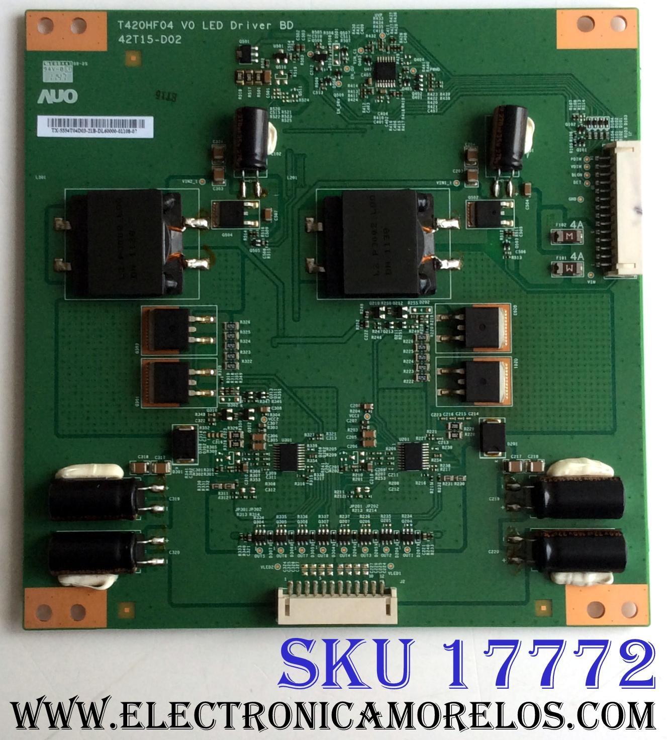 LED DRIVER / INSIGNIA 55.54T04.D03 / T420HF04 V0 / 42T15-D02 / 5554T03D03 / PANEL T546HW04 V.0 / MODELO NS-55E790A12