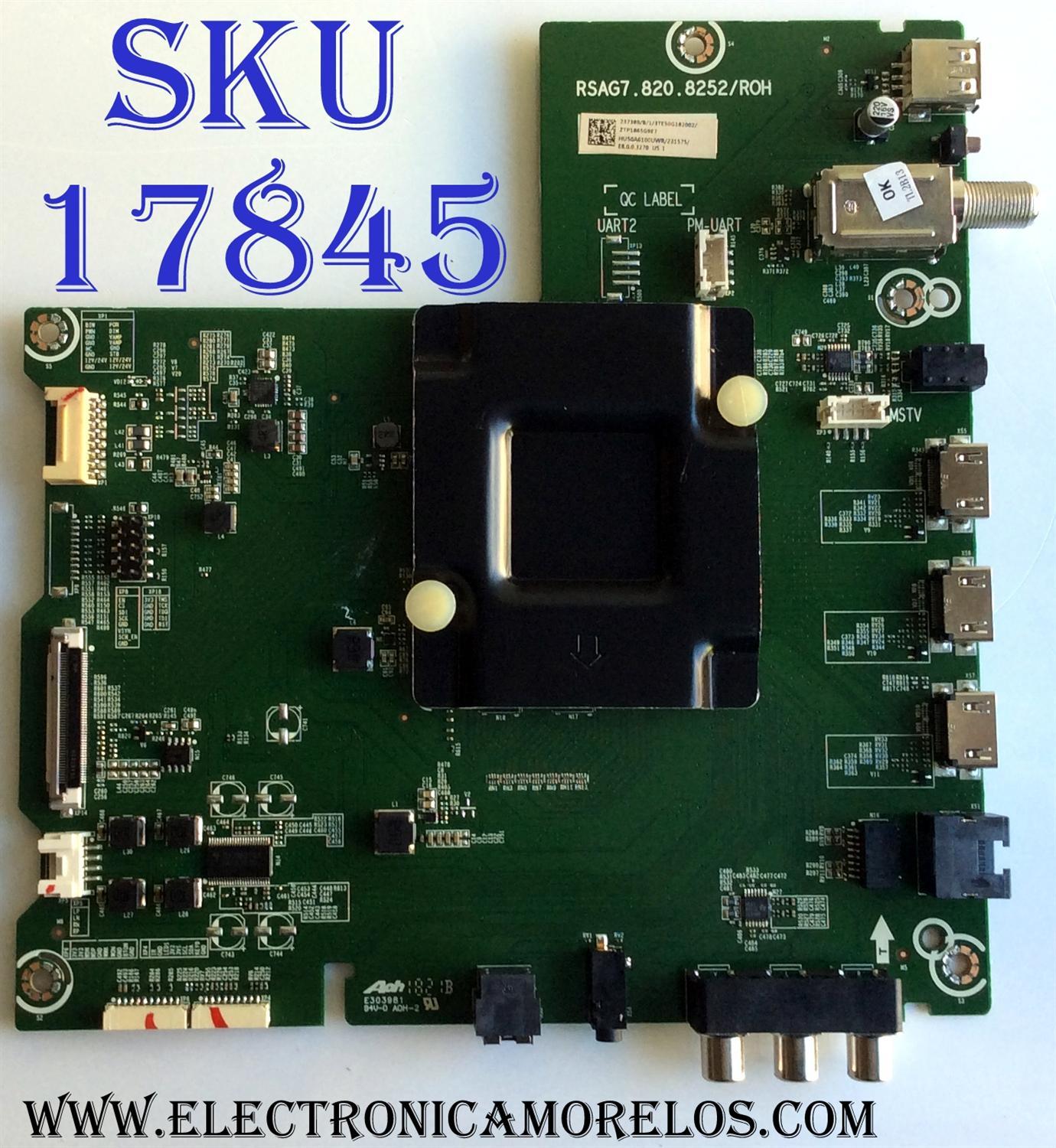 MAIN / HISENSE 237389 / RSAG7.820.8252/ROH / 231575 / HU50A6100UWR / 3TE50G182002 / ZTP1865G9E7 / MODELO ¨50¨