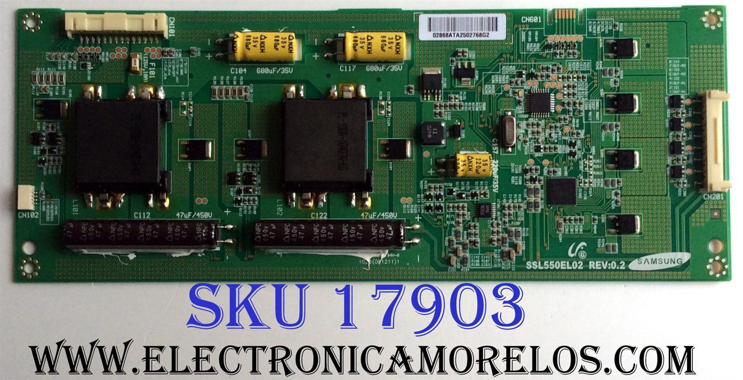 BACKLIGHT INVERSOR / MITSUBISHI LJ97-02868A / SSL550EL02 REV:0.2 / 02868A / PANEL LTA550HJ04 / MODELOS LT-55164 / NS-55E560A11 / 55UX600U