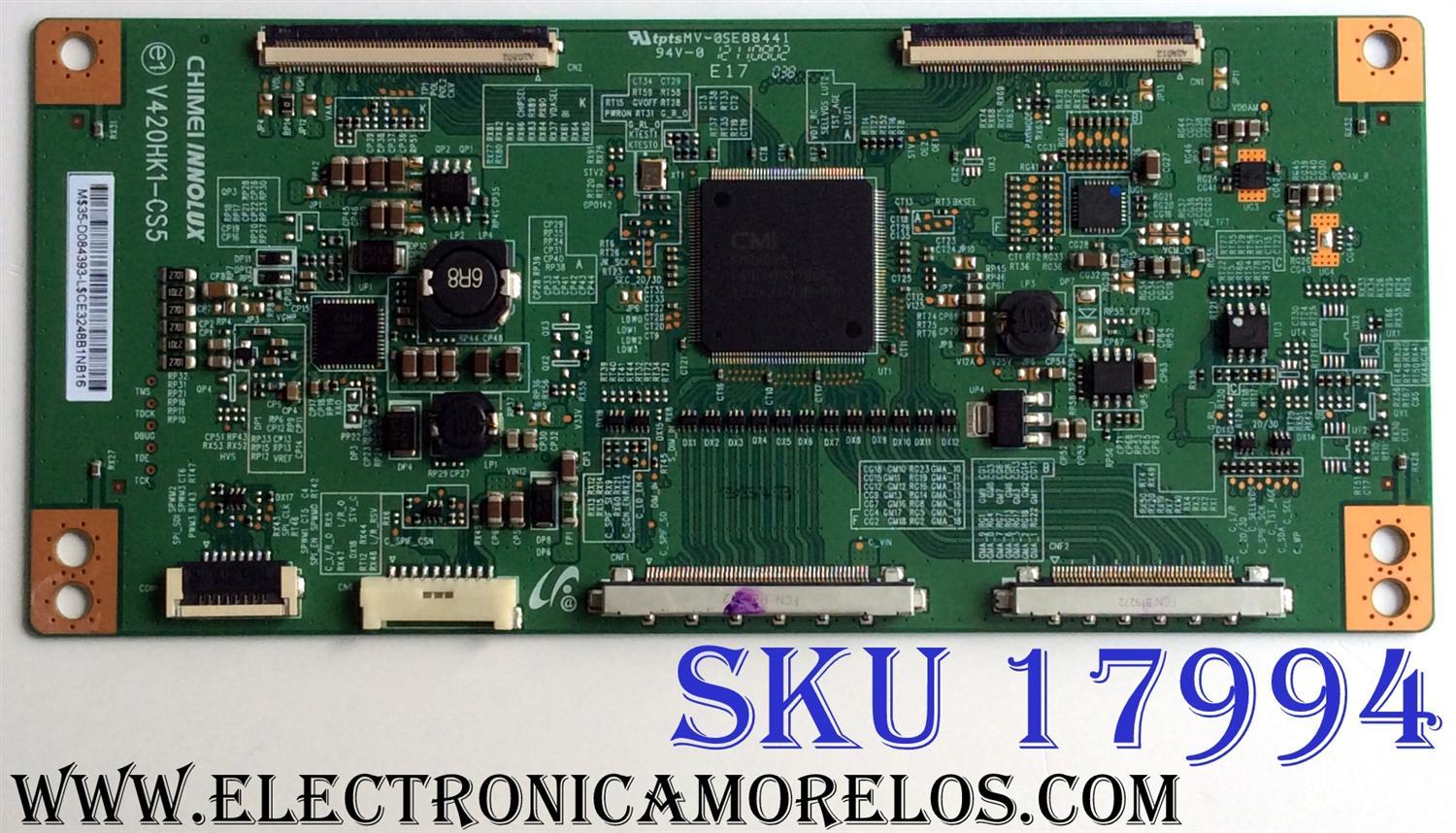 T-CON / SONY 35-D084393 / V420HK1-CS5 / 0SE88441 / PANEL V500HK1-LS5 / MODELO KDL-50EX645