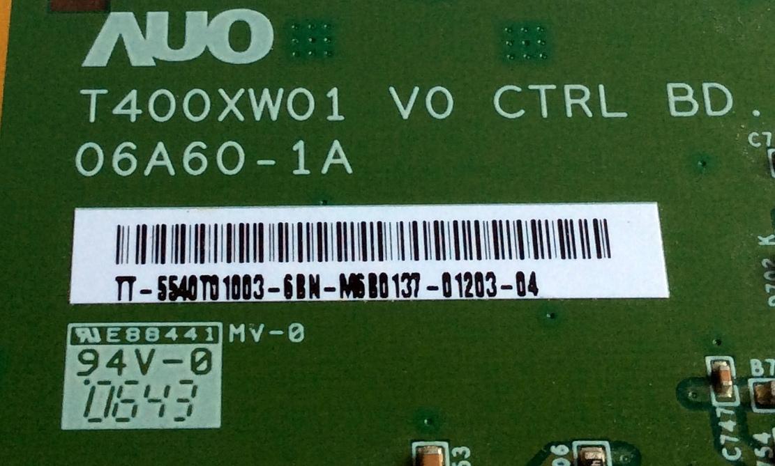 T-CON / SAMSUNG 55.40T01.003 / T400XW01 V0 CTRL BD / 5540T01003 / 06A60-1A / PANEL T400XW01 V.0 / MODELOS LNS4051DX/XAA / LNS4041DX/XAA / TLX-04011C - Imagen 2