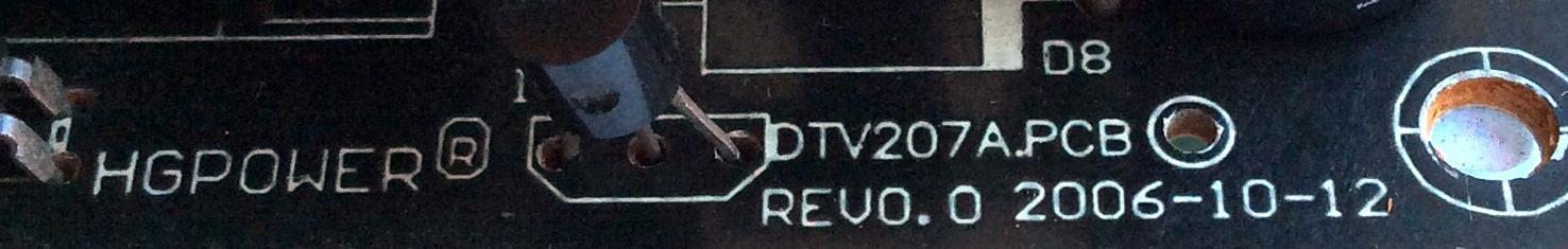 FUENTE DE PODER / DYNEX DTV207A.PCB / CQC03001003024 / E248439 / REV 0.0 / PANEL T200XW02 V.0 / MODELOS DX-LTDVD20 / NS-LTDVD20 / 19HLV87 - Imagen 2