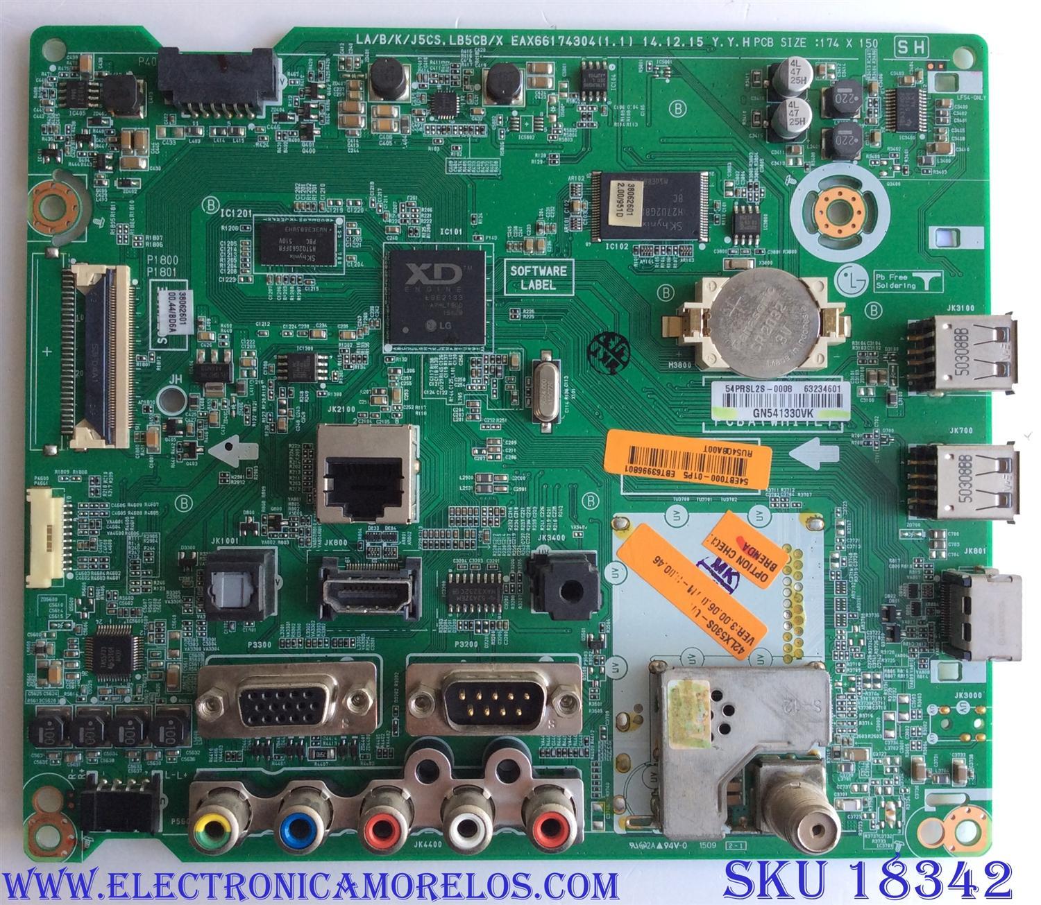 MAIN / LG EBT63996801 / EAX66174304 (1.1) / EAX66174304 / PANEL LC420DUE (MG)(AQ) / MODELO 42LX530S-UA