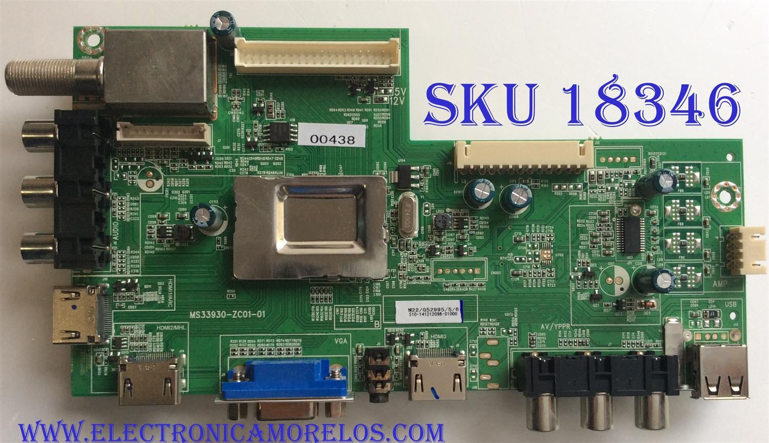 MAIN / QUASAR 510-141212098 / MS33930-ZC01-01 / 2ECD001D / MODELO SQ4001 / PANEL V400HJ6-PE1	