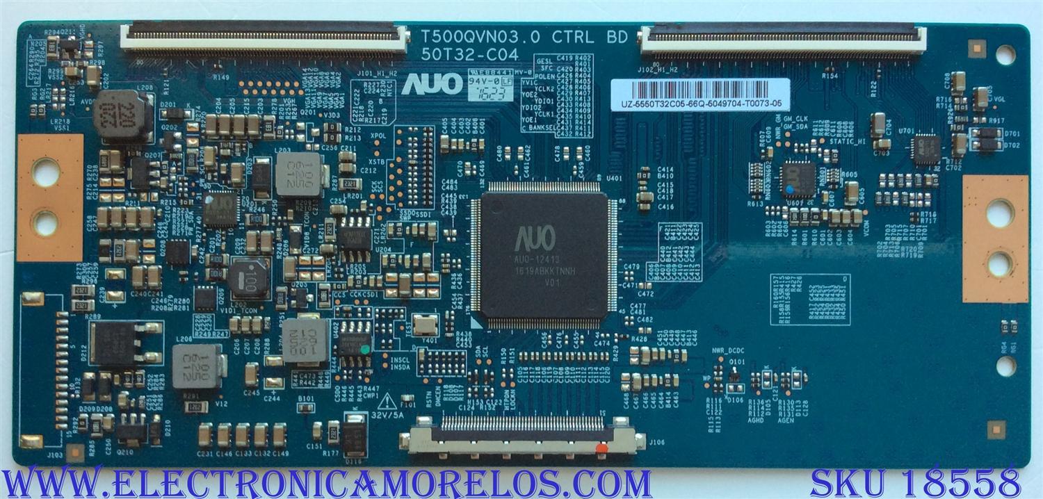 T-CON / INSIGNIA 55.50T32.C05 / T500QVN03.0 CTRL BD / 50T32-C04 / 5550T32C05 / PANEL TPT500U1-QVN03 REV:S0B0B / MODELO NS-50DR710NA17
