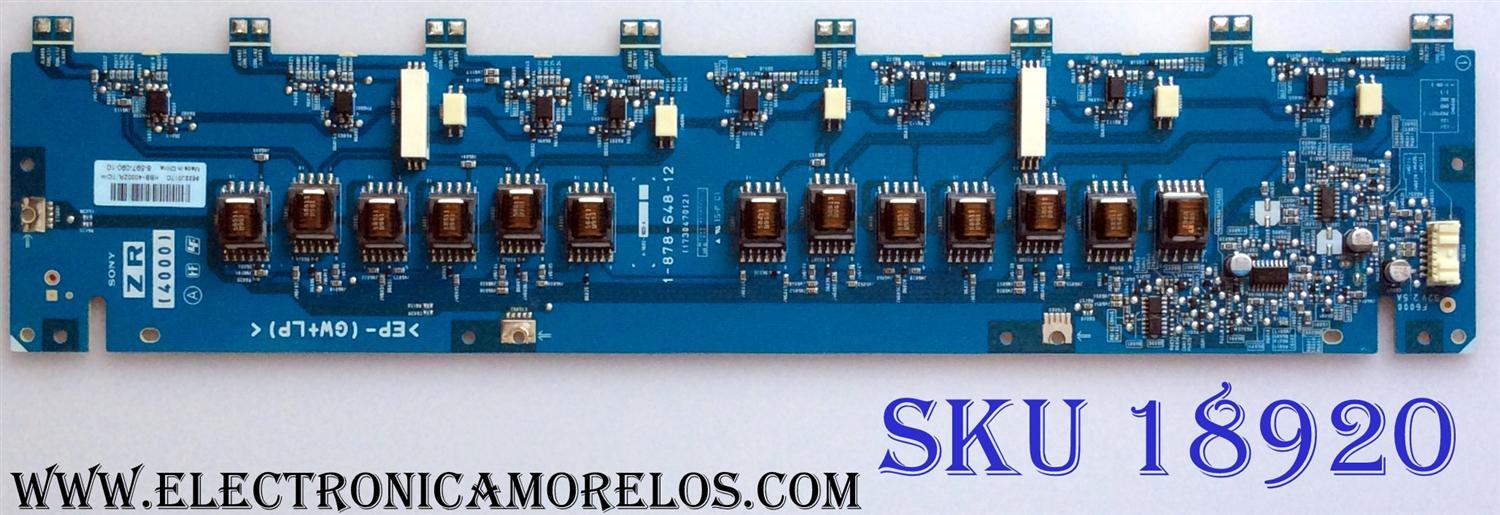 BACKLIGHT ZR / SONY 8-597-090-10 / 1-878-648-12 / 173047012 / A-1602-923-A / HBB-4000ZR / PANEL LTY400HF02 / MODELOS KDL-40VE5 / X405BV-FHD