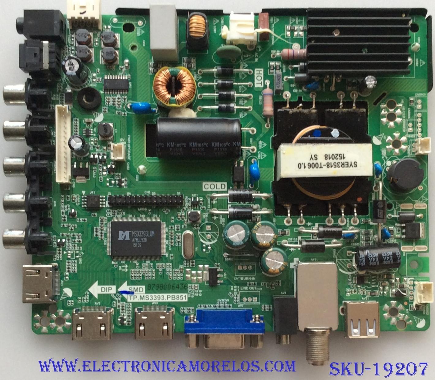 MAIN / FUENTE / (COMBO)  34013858 / H15051081 / TP.MS3393.PB851 / HV320WX2-206 PANEL'S  ZC+532AK320M07 / DISPLAY HV320WX2-206 / HV320WX2-206 / MODELOS  WD32HB1120 / TW-00411-B032F