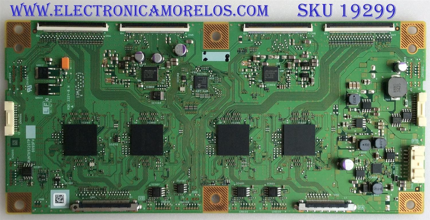T-CON / SHARP / RUNTK0093FVZB / RUNTK5120TPZB / PANEL JE695R3HA10Z / MODELO LC-70UD1U
