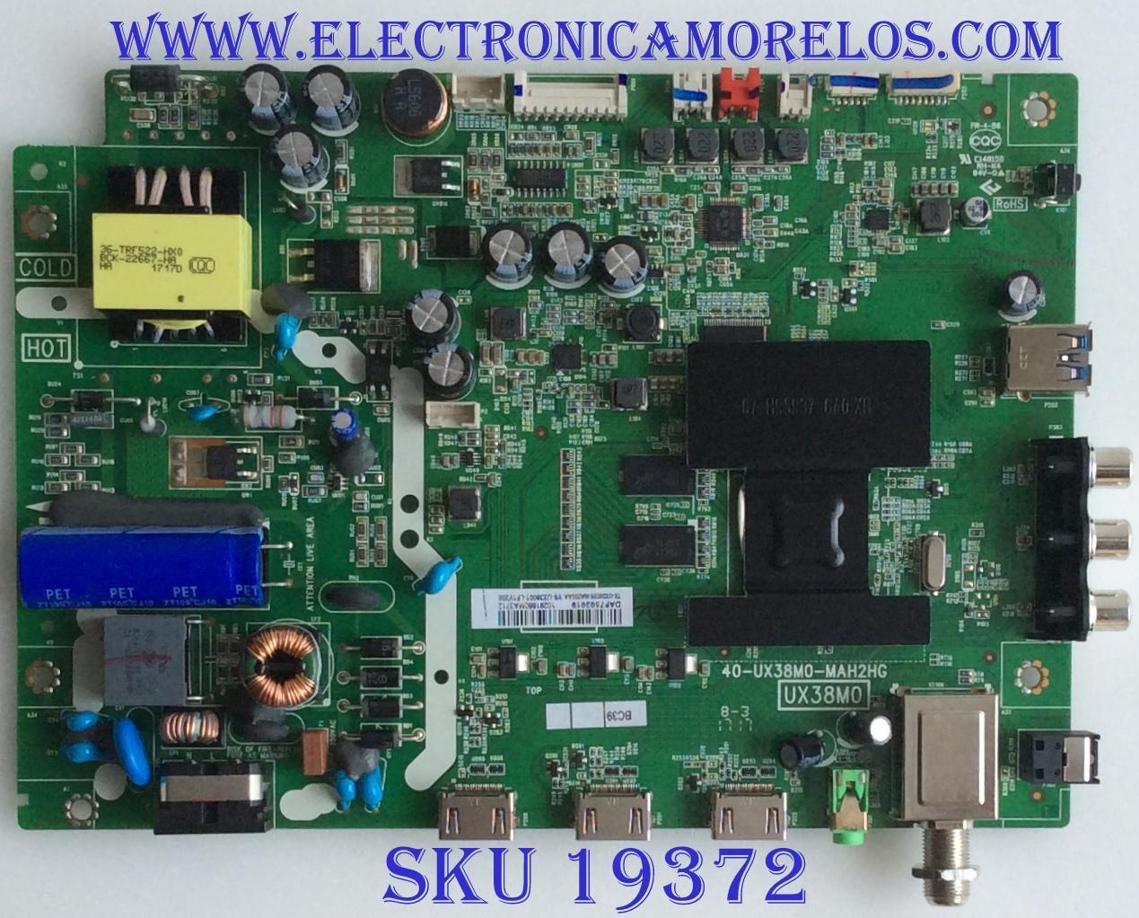 MAIN / FUENTE / (COMBO) / INSIGNIA / DAF7502019 / 40-UX38M0-MAH2HG / T8-UX38026-MA200AA / V8-UX38001-LF1V208 PANEL LVW320CSDX E20 V1 / DISPLAY ST3151A05-8 / MODELO NS-32DR310NA17