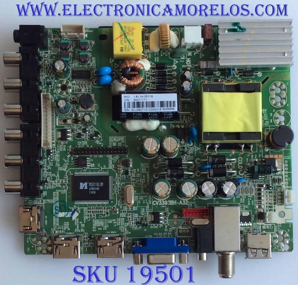 MAIN / FUENTE / (COMBO) / AURUS / 34011171 / CV3393BH-A32 / 3CJ2827 / 20131224 / PANEL 315A1B02/B0E / MODELO  DLED-3201XN