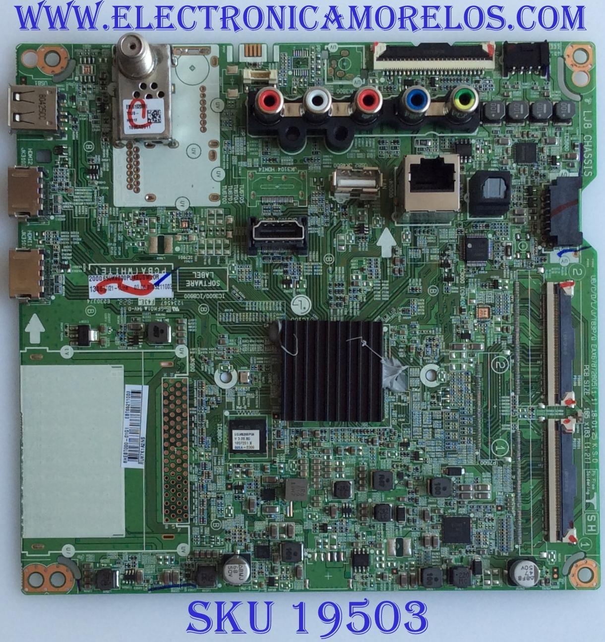 MAIN / LG / EBT65211003 / EAX67872805 8HEBT000-01G1 / PANEL NC650DGG AAGX1 / MODELO 65UK6200PUA BUSWLOR