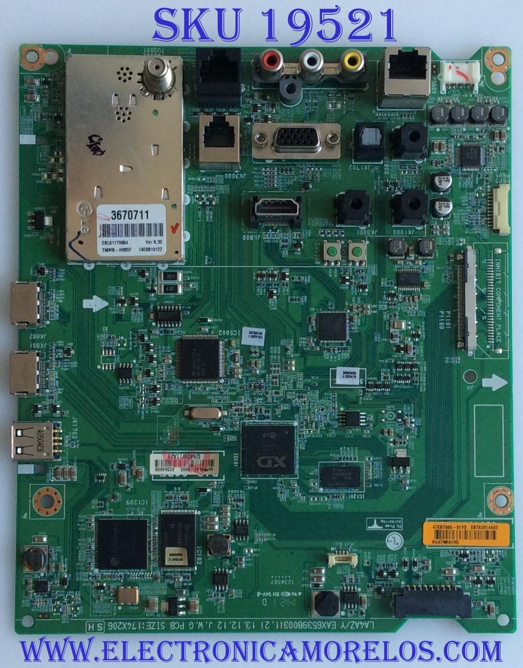 MAIN / LG / EBT62914402 / 62364608 / EAX65398003 / MODELO 42LY570H-UA
